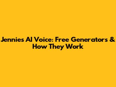 Jennie's AI Voice: Free Generators & How They Work