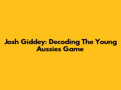 Josh Giddey: Decoding The Young Aussie's Game