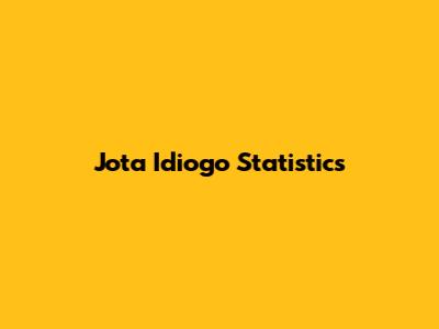 Jota Idiogo Statistics