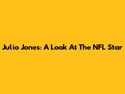 Julio Jones: A Look At The NFL Star