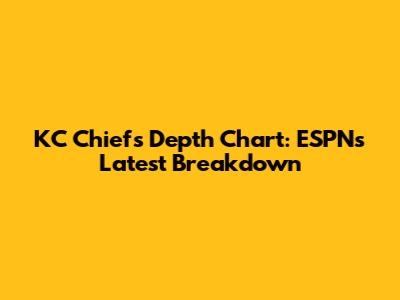 KC Chiefs Depth Chart: ESPN's Latest Breakdown