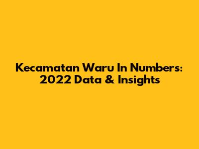 Kecamatan Waru In Numbers: 2022 Data & Insights