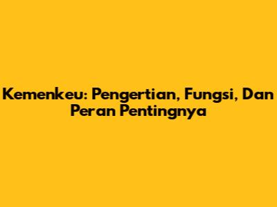 Kemenkeu: Pengertian, Fungsi, Dan Peran Pentingnya