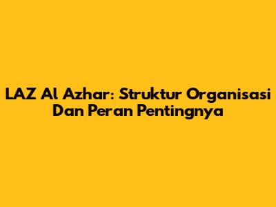 LAZ Al Azhar: Struktur Organisasi Dan Peran Pentingnya