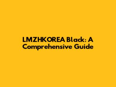 LMZHKOREA Black: A Comprehensive Guide