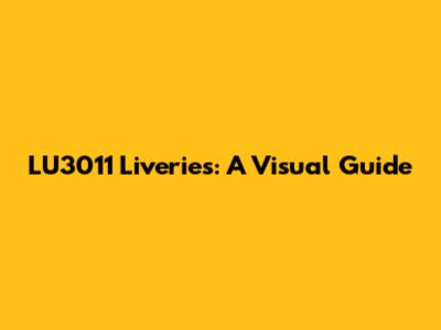 LU3011 Liveries: A Visual Guide