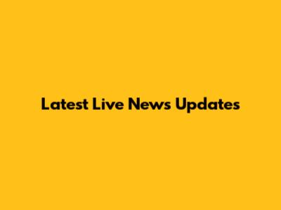 Latest Live News Updates