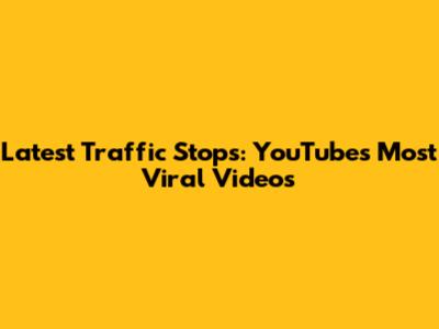Latest Traffic Stops: YouTube's Most Viral Videos