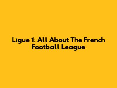 Ligue 1: All About The French Football League