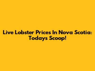 Live Lobster Prices In Nova Scotia: Today's Scoop!