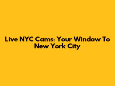 Live NYC Cams: Your Window To New York City