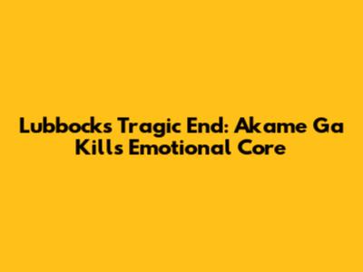 Lubbock's Tragic End: Akame Ga Kill's Emotional Core