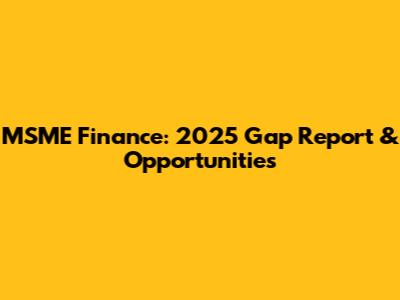 MSME Finance: 2025 Gap Report & Opportunities