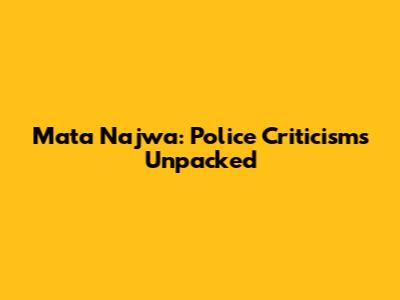Mata Najwa: Police Criticisms Unpacked