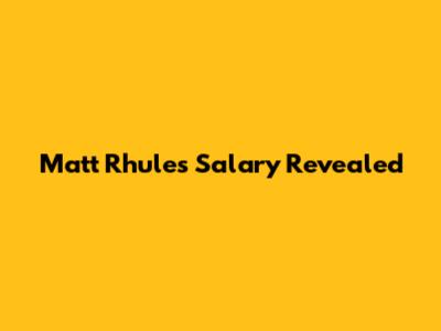 Matt Rhule's Salary Revealed