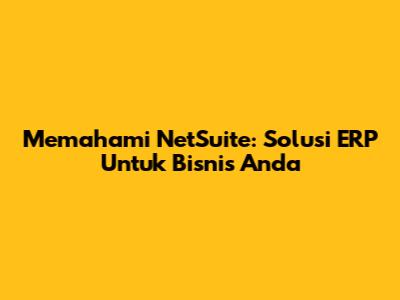 Memahami NetSuite: Solusi ERP Untuk Bisnis Anda