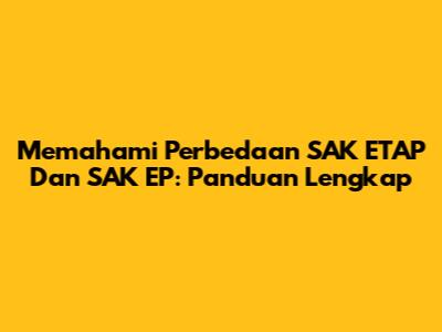 Memahami Perbedaan SAK ETAP Dan SAK EP: Panduan Lengkap