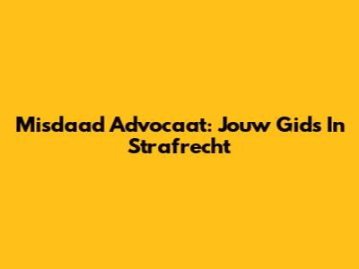 Misdaad Advocaat: Jouw Gids In Strafrecht