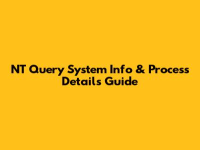 NT Query System Info & Process Details Guide