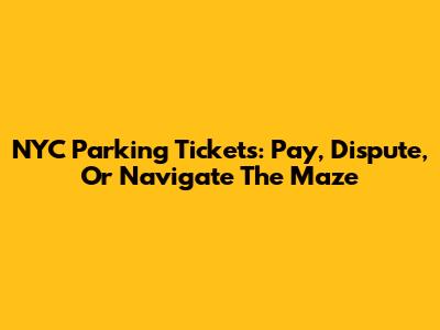 NYC Parking Tickets: Pay, Dispute, Or Navigate The Maze
