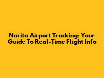 Narita Airport Tracking: Your Guide To Real-Time Flight Info