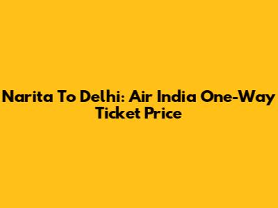 Narita To Delhi: Air India One-Way Ticket Price