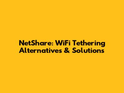 NetShare: WiFi Tethering Alternatives & Solutions