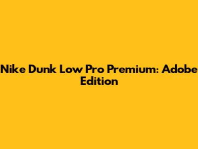 Nike Dunk Low Pro Premium: Adobe Edition
