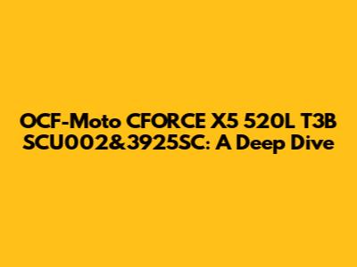 OCF-Moto CFORCE X5 520L T3B SCU002&3925SC: A Deep Dive