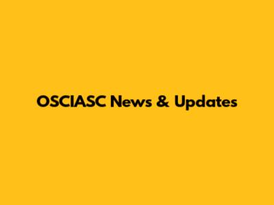 OSCIASC News & Updates
