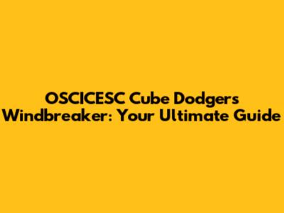 OSCICESC Cube Dodgers Windbreaker: Your Ultimate Guide