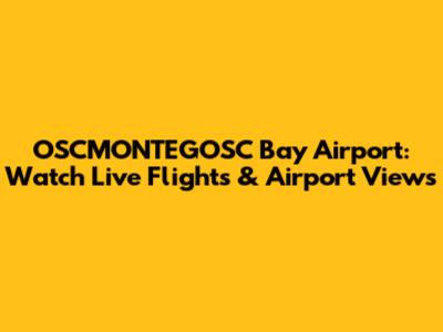 OSCMONTEGOSC Bay Airport: Watch Live Flights & Airport Views