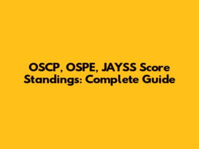 OSCP, OSPE, JAYSS Score Standings: Complete Guide