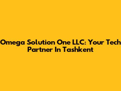 Omega Solution One LLC: Your Tech Partner In Tashkent