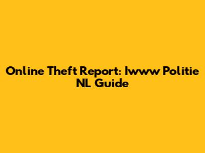 Online Theft Report: Iwww Politie NL Guide