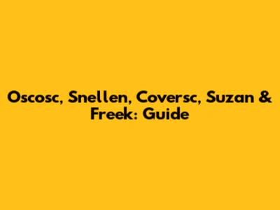 Oscosc, Snellen, Coversc, Suzan & Freek: Guide
