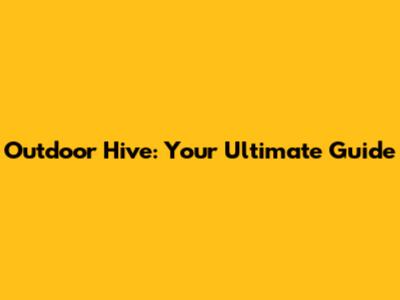 Outdoor Hive: Your Ultimate Guide