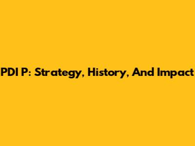PDI P: Strategy, History, And Impact