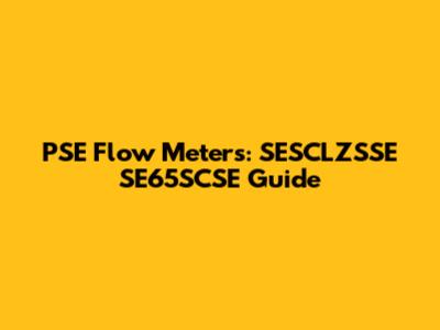 PSE Flow Meters: SESCLZSSE SE65SCSE Guide