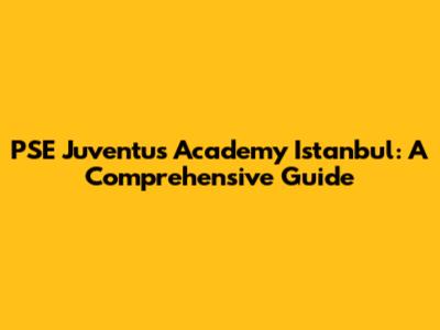 PSE Juventus Academy Istanbul: A Comprehensive Guide