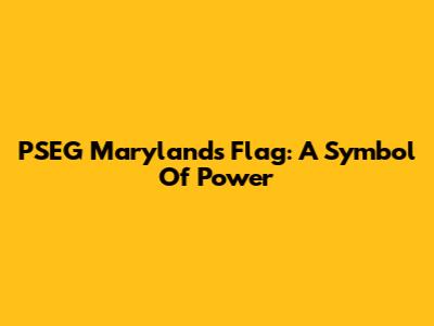 PSEG Maryland's Flag: A Symbol Of Power