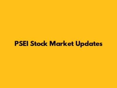 PSEI Stock Market Updates