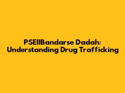 PSEIIBandarse Dadah: Understanding Drug Trafficking