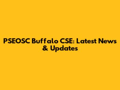 PSEOSC Buffalo CSE: Latest News & Updates
