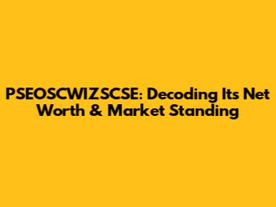 PSEOSCWIZSCSE: Decoding Its Net Worth & Market Standing