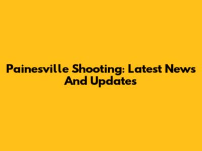 Painesville Shooting: Latest News And Updates