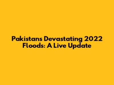 Pakistan's Devastating 2022 Floods: A Live Update