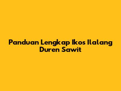 Panduan Lengkap Ikos Ilalang Duren Sawit
