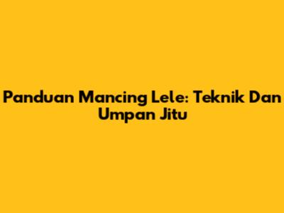 Panduan Mancing Lele: Teknik Dan Umpan Jitu