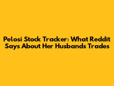 Pelosi Stock Tracker: What Reddit Says About Her Husband's Trades